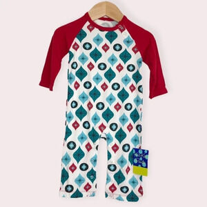 NWT Kickee Pants romper vintage ornaments size‎ 3-6 months